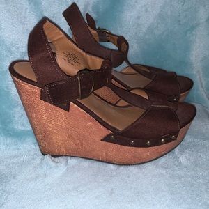 Cato Shoes - Cato Chocolate Faux Suede Wedges Cato Shoes - Cato Chocolate Faux Suede Wedges